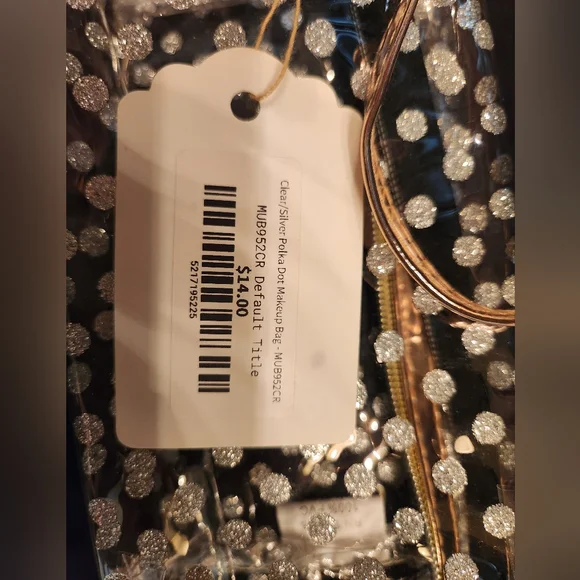 Clear/Silver Polka Dot Makeup Bag Set - Picture 10 of 11